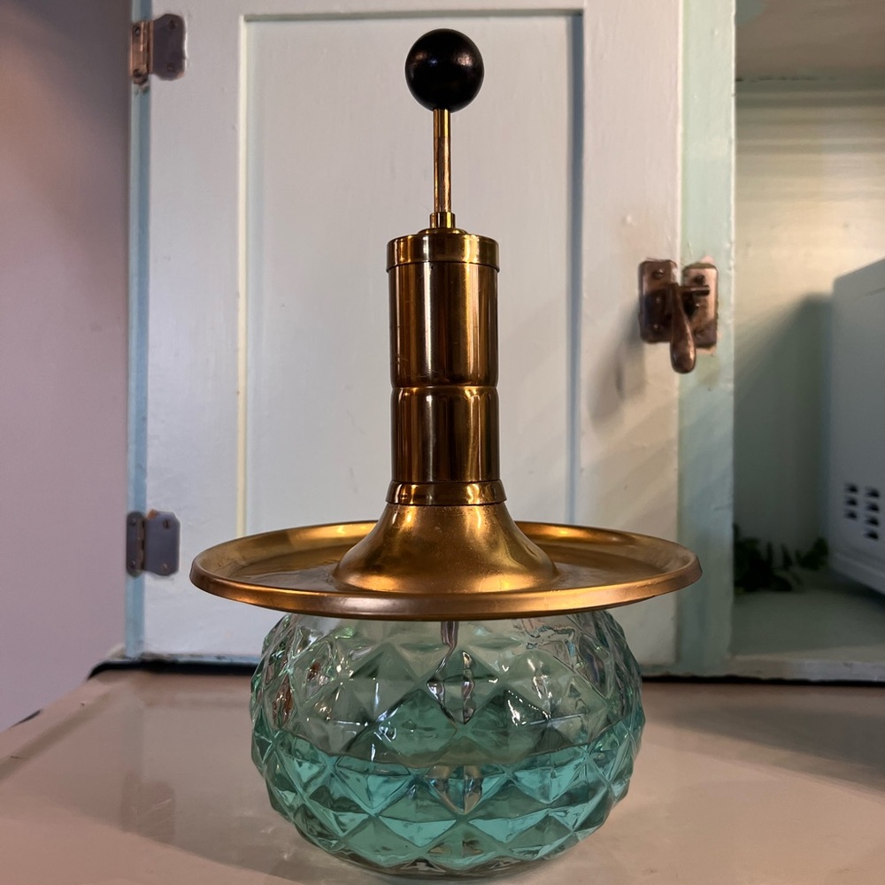 MCM Park Sherman Brass and Glass Liquor Pump Decanter - Picture 4 of 14